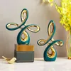 Nordic Ceramic Abstract Art Decoration Living Room Bedroom Interior Accessories Creative Green Porcelain Carving Gift 211105