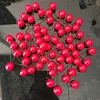 Decorazioni natalizie 50/100 Pz Rosso Mini Frutta finta Fiore artificiale Ciliegia Stame Regali per l'anno Ciondolo Albero Bacca