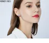 Stud Hongyinsi Fashion S925 Boucles d'oreilles en argent sterling Blue Zirconia 925 Bling