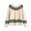 Streetwear Women Striped Sweater Fashion Ladies Knitted Top Vintage Female Causal O-Neck Chic Girl Pullover 210427