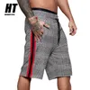 Zomer mannen shorts mode rooster knielengte patchwork strand man joggers vrije tijd sweatpants fitness streep broek 210713