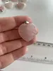 Amuletos de Pedra Natural Coração de Quartzo Rosa Pingente de Cura de Chacra Colar DIY Brincos Fabricação de Jóias