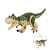 ジュラシックパークワールド2ビルディングブロック恐竜のフィギュアブリックティラノサウルスレックスインドミナスレックスI-rexは子供のおもちゃを組み立てますC238M