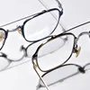 Czyste tytanowe okulary ramy Mężczyzne klasyczne pilotażowe okulary optyczne