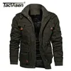 Tacvasen Military Addensare Giacca in pile Mens Inverno Casual Cappotto con cappuccio Cappotto pilota Cargo Giacche in cotone Giacche a vento Parka Parka Man 210927