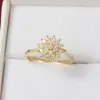 女性のための黄色の1.5カラットのためのラグジュアリー婚約Bizuteria Anillos Gemstone 14kゴールドとダイヤモンドの結婚指輪