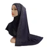 Musulman Longue Écharpe Plaine Solide Coton Foulard Jersey Hijab Femmes Strass Dames Châle Foulards Modal Islamique Arabe Headwrap