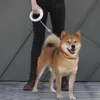 Maestar UFO 2の格納式犬のひもリングLEDの照明の柔軟なペット襟犬の子犬牽引ロープベルトの長さLeash 210712