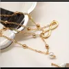 Anklets sieraden drop levering 2021 Anklet sets 2 stks/zak witte kraal hanger 8 vorm charme sier gouden kleur metaal vergulde ketting voor vrouwen geschenk cp
