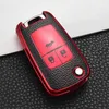 Leer + TPU Car Filp Key Case Cover Shell FOB voor Vauxhall Astra J Corsa Mokka Cruze Aveo Trax Malibu Captiva