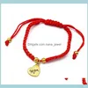 Catena a maglie Bracciale piuttosto fortunato Ti amo mamma Filo rosso Bellissimi braccialetti Gioielli per la mamma Regalo per la festa della mamma Famiglia Bless Chic Char