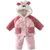 Children's warm pajamas three layers of cotton thickened plush boys and girls' baby home clothes set winter