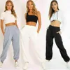 Womens Oversized Joggers Fashion Loose Casual Ladies Bottoms Chic Jogging Gym Baggy Pants Lounge Wear Female Sweatpants 210422