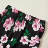 Весна и осень модный влюбленность вспышки с длинным рукавом Floral Allover печатные брюки набор дети девушка одежда 210528