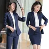 Hoge kwaliteit vrouwenbroek pak professionele jas vrouwelijke val casual blazer vrouwelijke baan interview outfit tweedelig 210527
