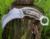 Scorpion Claw Karambit Mes AUS-8A Blade Micarta Handvat Pocket Vaste Blade Hunting EDC Survival Tool Lederen Soepall Messen