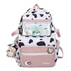 Sac à dos imperméable imprimé vache mignon, sacs à dos de grande capacité pour filles, sacs d'école pour femmes, mode épaule Kawaii Bag338C