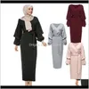 Ethnische Bekleidungstropfen Lieferung 2021 Kaftan Abaya Robe Dubai Islam Langer muslimischer Hijab Kleid Katar VAE OMAN CAFTAN MAROCAIN Abayas für Frauen Turki