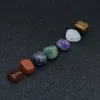 7 stcs/set Energy 7 Chakra Arts Natural Stone Tiger Eye Amethyst Agate tuimelde kwarts yoga -energiebead voor genezingsdecoratie Home Decor Velet Bag Packing