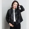 Femmes Casual Pu Veste En Cuir Automne Hiver De Base Noir Faux Manteau Lady Zipper Court Moto Vestes 210423