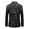 Men's Suits & Blazers 2021 Single Western Jacket Korean Style Trendy Five-pointed Star Print Slim Suit Mens Vagueleblazers