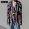 IEFB Men's Wear Knitted Cardigan Sweater Jacket Man's Korean Fashion Spring And Autumn V Collar Single Breasted Long Sleeve Tops 210813