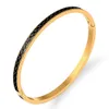 Bracelet en émail de mode Bangles en acier inoxydable Géométrie Design Bangle d'or pour femmes Love Wedding Bijoux Femme Q0719