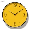 Relógio de parede silencioso clássico amarelo dez doze polegadas / quatorze inchaço home decor 210414