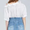 summer fashion chiffon women tops shirt sexy off shoulder solid white and blue women blouse shirt causal loose clothing 0684 40 210528