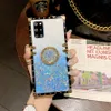 Gradiënt glitter ster telefoon gevallen mode vrouwen vierkant bling zachte siliconen cover met ringkickstand voor Samsung Galaxy Note 20 10 S21 S20 FE A31 A51 A71 A52 A72 5G Nieuw