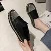 Vrouwelijke schoenen Med Slippers Casual Glitter Slides Loafers Platform SHOSE VROUWEN COVER TOE 2021 Luxe zomergelei Flat Soft