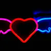 Winged Heart Sign Bar KTV Hem Webbsändning Bakgrund Väggdekoration Led Neon Light 12 V Super ljus