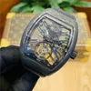 ZY V45 Men's Watch V2 Wersja z Hollow-Out Tourtouron Ruch i High-Gęstą NTPT Luminous Case Case Case Case Sapphire Lustro