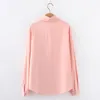 HSA Spring Women's Blouse Solid Multi Colors Lapel Single-Breasted Elegant Casual Oversize Wild Pink Tops 210430