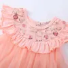 Primo compleanno vestito ragazza ricamo principessa vestito bambino elegante senza maniche estate paillettes costumi 210529