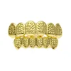 Mens Hip Hop Jewelry 14K Gold Plated Teeth Grillzs Set European and American Style Tooth Dental Grills