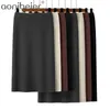 Chic Cable Knit Midi Skirt Thick Warm Spring Winter Office Lady Pencil Elastic High Waist Women Long s 210604