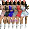 Women Tracksuits 2 Two Piece Set Designer Slim Shorts Outfits Solid Color Casual Clothing Sexy Suspenders Tops Suit Plus Size 8 Styles