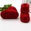 0-6m Baby Infant Crochet Knit Fleece Boots Bowknot Toddler Girl Boy Wool Crib Shoes Winter Warm Booties 2021 New Arrive G1023