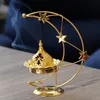 Ramadan golden Candle Holders metal star moon shape Candlestick dual purpose simple aromatherapy stove T2I53353