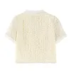 [DEAT] Moda de verano Camisa bordada con cuello vuelto de un solo pecho Faldas de encaje Traje de dos piezas para mujer 13C834 210527