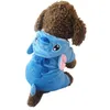 Cartoon Płaszcz Zimowe Ubrania Pet Cute Four Legged Odzież Odzież Dog Home Teddy Sleepwear Zwierzęta Kurtka