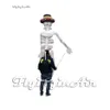 Scary Movable Inflatable Demon Skeleton Zombie Puppet With Hat 3.5m White Adult Walking Blow Up Death Bone Costume For Halloween And Concert Stage Show