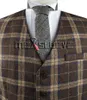 Джентльмен Бизнес формальный костюм сетки на заказ Tweed Waistcoat