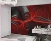 3Dホームウォールペーパーレッドライン抽象壁画壁紙リビングルームテレビ背景装飾プレミアムシルクウォールペーパー260V