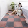 10pcs/lot Bedroom and Living Room Full of Thickening Splicing Large Area Floor Mats Can Be Cut Plush Solid Color Carpet F8154 210420