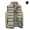 Herrvästar Mens Vinter Vindskyddad Ärmlös Jacka Män Varm Bomullförtjockning Vest Coats Man Bomull-Padded Work Waistcoat Gilet Man