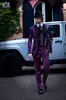 Italian Style Purple Men Suits for Singer Prom Stage Black Shawl Lapel Wedding Tuxedo 2 Piece Man Suit Set Jacket with Pants X0909