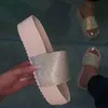 Slippers Women's Shoes Diamond One Line Sandals للشاطئ العرضي الكبير 43