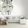 Animale bianco leopardo carta da parati foto murale misura personalizzata tagliata non tessuta carta da parete 3d soggiorno TV divano sfondo moderno semplice home decor